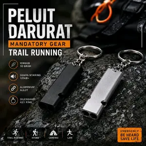 Peluit Darurat Aluminium Trail running Outdoor Camping Hiking Lari