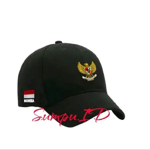Topi Baseball Cap Distro Garuda Indonesia Bahan Drill Katun Tebal Pengait untuk Pria Wanita Kemerdekaan 17 Agustus 1945