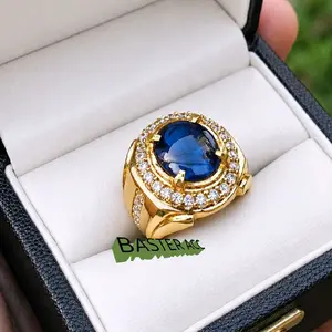 CINCIN BATU BLUE KING SAFIER CUTTING BAWAH DM 10X12 MEWAH DAN ELEGAN