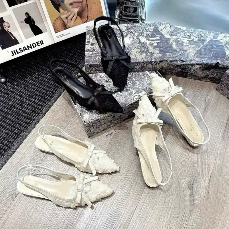 GIÀY NỮ HỞ GÓT LƯỚI BÁNH BÈO (phom chuẩn, đế bệt, mũi nhọn)