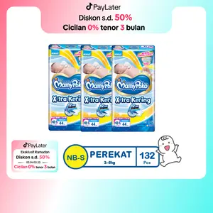 [Flash Sale] MamyPoko Perekat X-tra Kering - NB-S 44 Newborn Bayi Baru Lahir - 3 packs