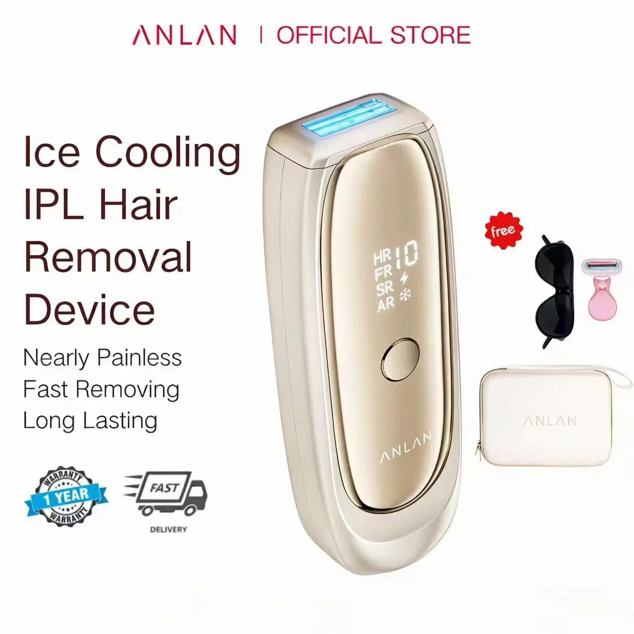 ANLAN Ice Cooling IPL Hair Removal Device 1000000 Flashes Painless