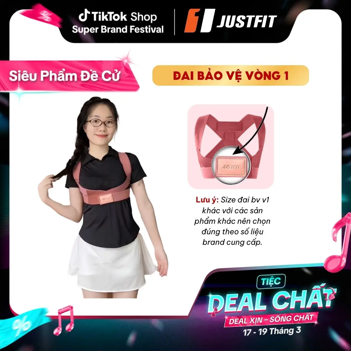 Đai bảo vệ vòng 1 - Khắc phục gù lưng JUSTFIT Phụ Kiện