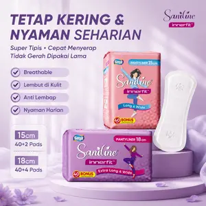 Pantyliner Wanita Nyaman Seharian Anti Lembap untuk Keputihan Ringan 15cm 18cm Cepat Menyerap 40+ Pads