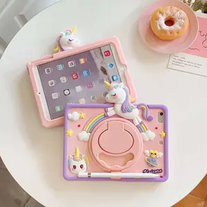 S4msung Galaxy Tab A7 Lite T220 T225 Softcase Motif Unicorn Kuda Poni Casing Anak 360 Standing Cover