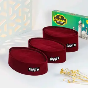 peci songkok merah marun betawi songkok pendek marun dewasa&anak pria kopyah  6.7.8.cm pendek merah marun muslim betawi Kopiah Nyaman Maroon Kain