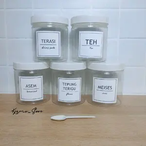 TOPLES BUMBU DAPUR TUTUP WHITE 500 ML TEMPAT BUMBU DAPUR AESTHETIC FREE SENDOK DAN BUBBLE WRAP