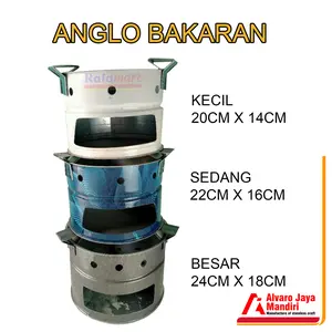 Anglo Bakaran Bulat / Bakaran Bulat Bahan Tebal Tidak Mudah Karat / Ukuran 20cm 22cm 24 cm / Alat Bakaran