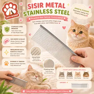 [CATTYPETSHOP] grooming SISIR STAINLESS sisir pengangkat bulu rontok - pembersih bulu - perawatan bulu anabul
