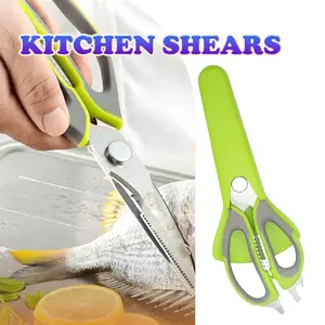 [SAHABAT-MANCING]1PC Gunting Dapur Pegangan anti selip, nyaman untuk penggunaan jangka panjang Gunting Dapur Tugas Berat
