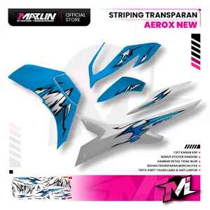 MARLIN Striping Transparan Aerox New 155 Nvx Bahan Bening Motif Varky Premium Quality Tinta UV Awet 1-3 Tahun Cocok Semua Warna Body Motor