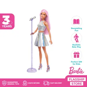 Barbie Career Pop Star Singer Brunette Doll - Mainan Boneka dan Aksesoris Anak Perempuan