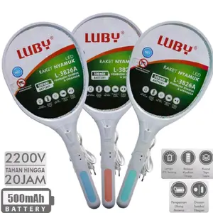 Luby Raket Nyamuk L-3826A dengan Baterai 500mAh Penghilang Nyamuk & Serangga untuk Kebutuhan Sehari-hari Anda