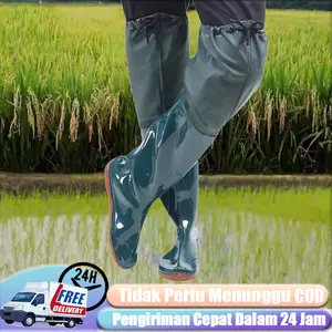 Sepatu Boots Wanita Pria Celana Sawah Panjang Anti Air Sepatu Keong Elastis