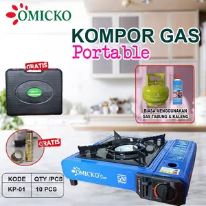 Kompor Gas Portable 1 Tungku Omicko Kompor 2 in 1 Kompor Gas BBQ