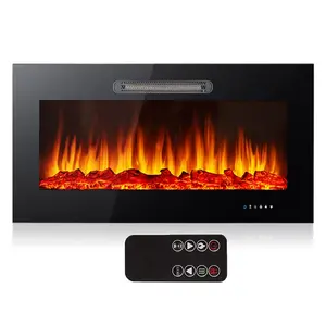 Sale 3D Flame Brightness Electric Fireplace Inserts Wall Mounted