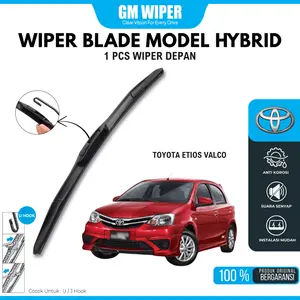 Wiper Hybrid Mobil Toyota Etios Valco 1 Pcs Model Hybrid Blade Karet Premium