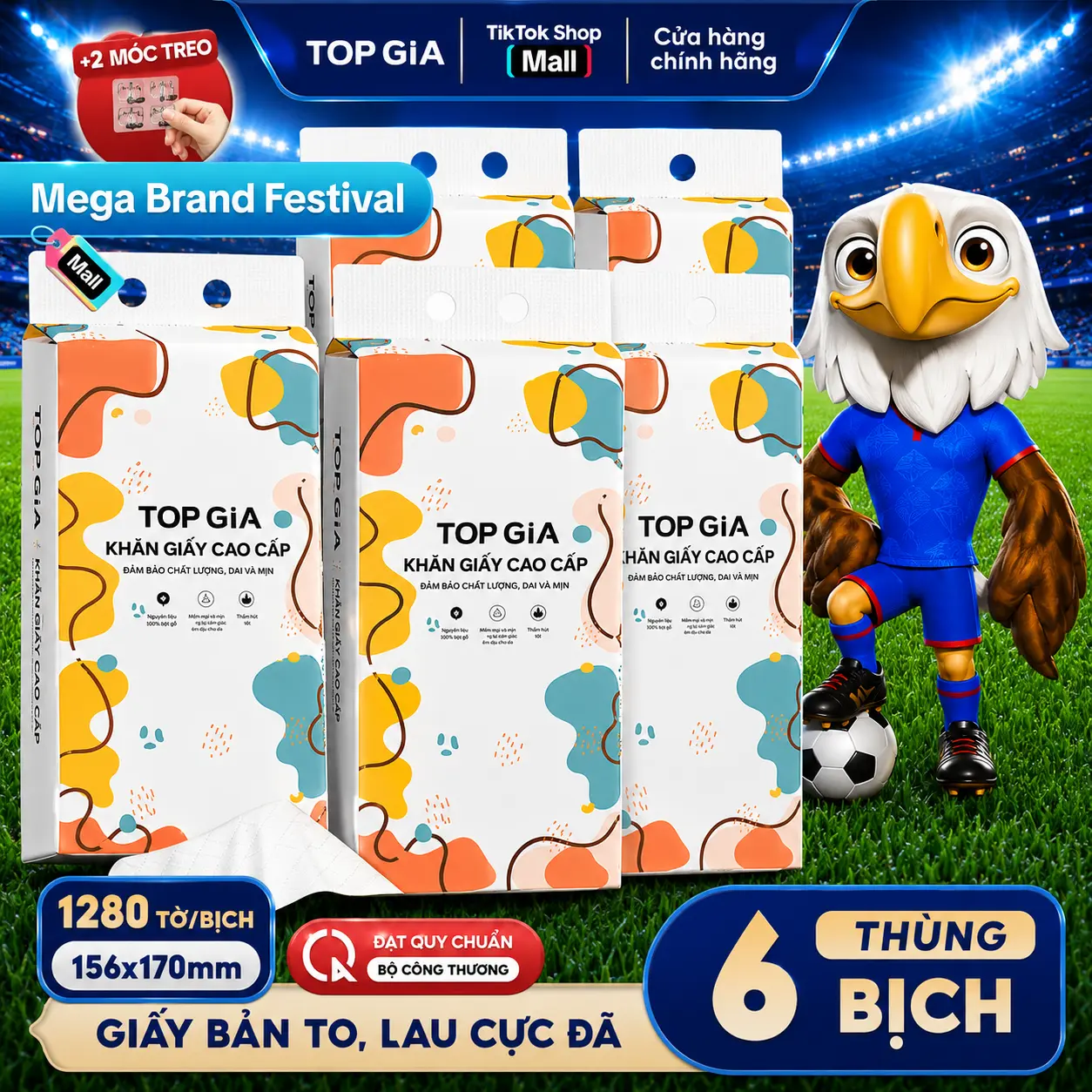 (SIÊU ĐA NĂNG - BẢN KHỔNG LỒ SIZE XL) COMBO 6 bịch khăn giấy CỠ ĐẠI 1280 tờ, KÍCH THƯỚC GIẤY TO đa sắc treo tường(tặng móc treo tường) Giấy Ăn rút an toàn lành tính, giấy rút đa năng treo tường ĐẠT QUY CHUẨN CỦA BỘ CÔNG THƯƠNG-ĐA KHO (RDS)