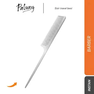 Sisir Rambut Besi K8 Original Salon Steel Comb Anti Kusut Potong Rambut Barber Pria