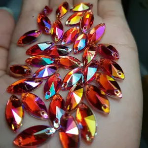 Diamond LANCIP pelangi / payet sampan lancip ukuran 7x15mm isi 110bji & 50bji