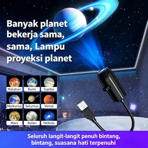 6 Disk Lampu Proyektor Planet & Kupu-Kupu – Pilihan 6pcs Pola Planet (Bulan, Bumi, Mars, Jupiter, Matahari, Air) atau 3 Pola Kupu-Kupu Fantasi | Lampu LED USB Atur Terang, Proyeksi Berputar | Hiasan Kamar Romantis | Hadiah Unik |