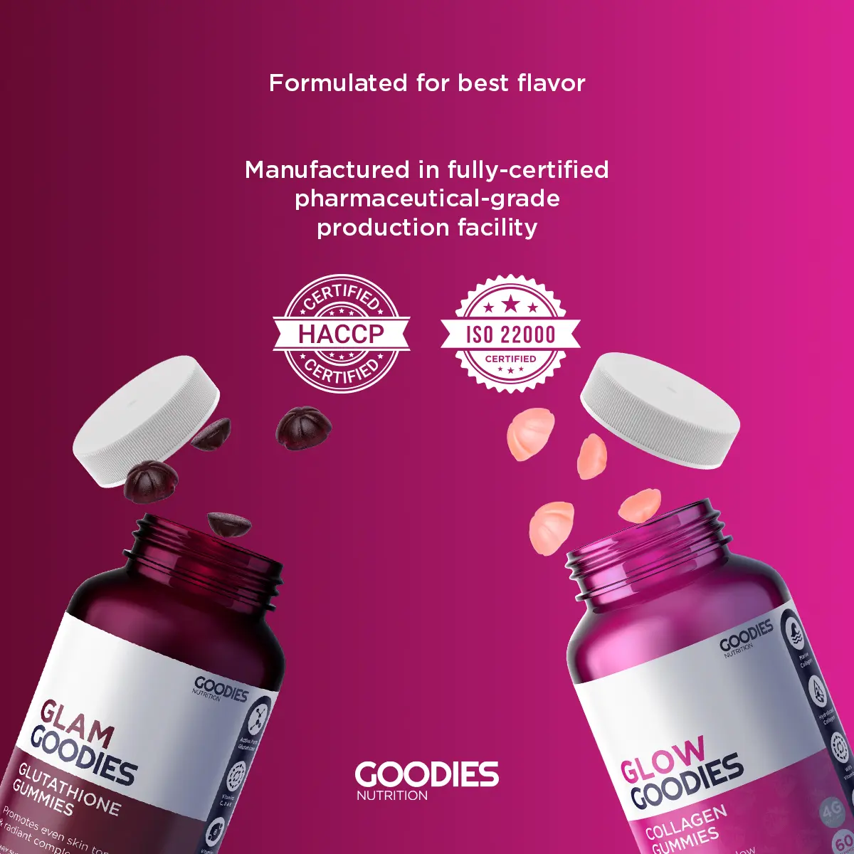GOODIES NUTRITION Glam and Glow Duo  1 bottle of Glam Goodies + Glow  Goodies - For Bright