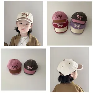 Topi Baseball Anak Laki Laki Perempuan Korean Style Topi Bow Bordir Pita Anak Cewek 8 Bulan-4 Tahun