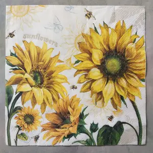 459. Decoupage napkin / tisu decoupage / cocktail tisu / tisu pesta motif bunga matahari