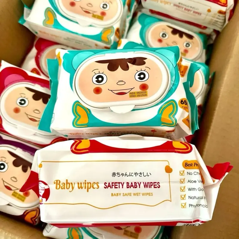 Combo 10 gói khăn ướt baby wipes bao bì 650gr(trọng lượng 350-400gr)