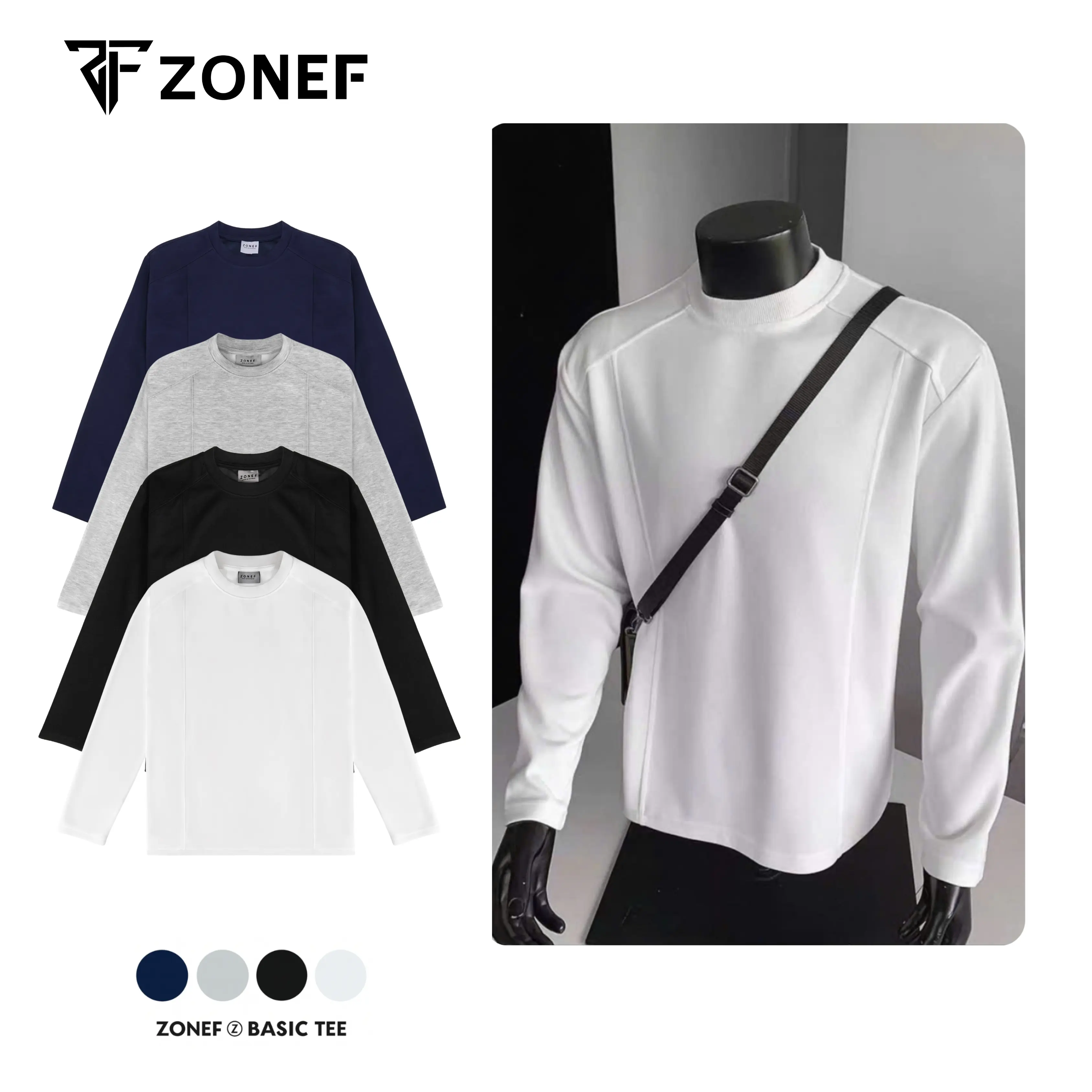 [Deal Mở Bán] Áo Thun Dài Tay Giữ Nhiệt Cổ Tròn Form Relaxfit Tôn Dáng By Zonef. Áo Thun Mềm Mịn Co Giãn Phong Cách Trẻ Trung, Năng Động