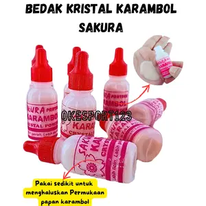 BEDAK KARAMBOL SAKURA KRISTAL [ HARGA KHUSUS 3 PCS ]  /  Bubuk Karambol Crystal Powder – Untuk Permukaan Super Mulus, Efek Licin & Stabil Saat Main