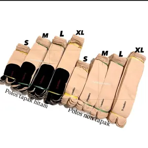Zulekha Muslimah POLOS TELAPAK HITAM Khusus Warna CREM KULIT Coksu Panjang Muslim Bahan Nylon Spandek Adem Halus Lembut Ukuran S M L XL