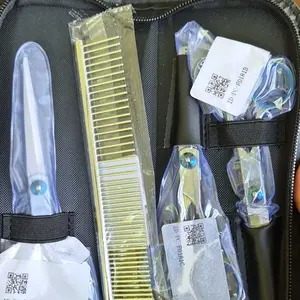 FOLOPETS Set Gunting Grooming Hewan Profesional Stainless Steel 6 Inci untuk Anjing dan Kucing