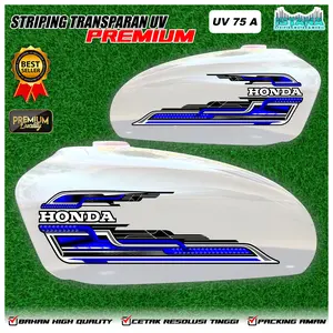 STICKER TANGKI UV HONDA CB-STICKER VARIASI CB 100 UV TRANSPRN HOLOGRAM VINYL GLOSSY-UV 75