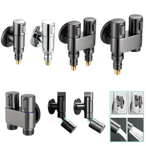 Keran Air Mesin Cuci Otomatis Abu Anti Jatuh 1/2" 304 Stainless Steel Anti Ledakan Kran untuk Berwudu Menghentikan Air Otomatis dan Mudah Digunakan dengan Kualitas Terbaik dari Jerman