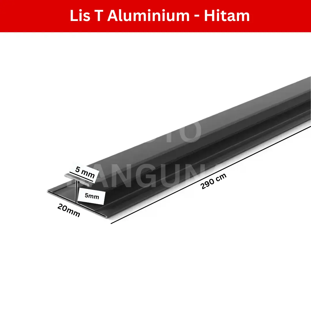 Lis T Panel Aluminium Lebar 2cm / Lis T Panel Aluminium Panjang 2.9 ...