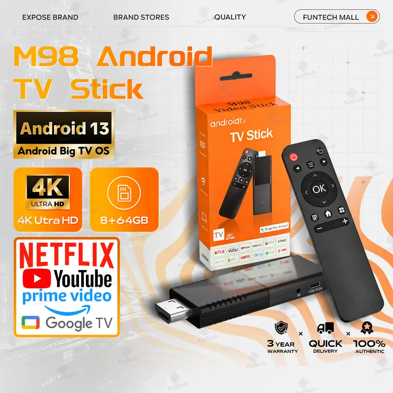 Android TV Stick M98/G96/TX98 TV Stick TV BOX TX 98 4K with