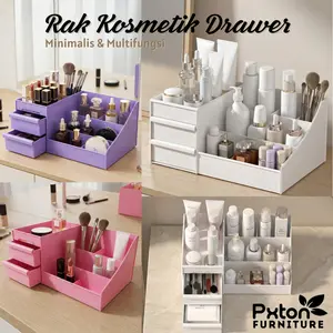 PXTON [COD] Rak Kosmetik Drawer / Kotak Penyimpanan / Makeup Skincare Organizer / Storage Box Make Up / Tempat Murah Meriah Keranjang Aksesoris Anting Perhiasan