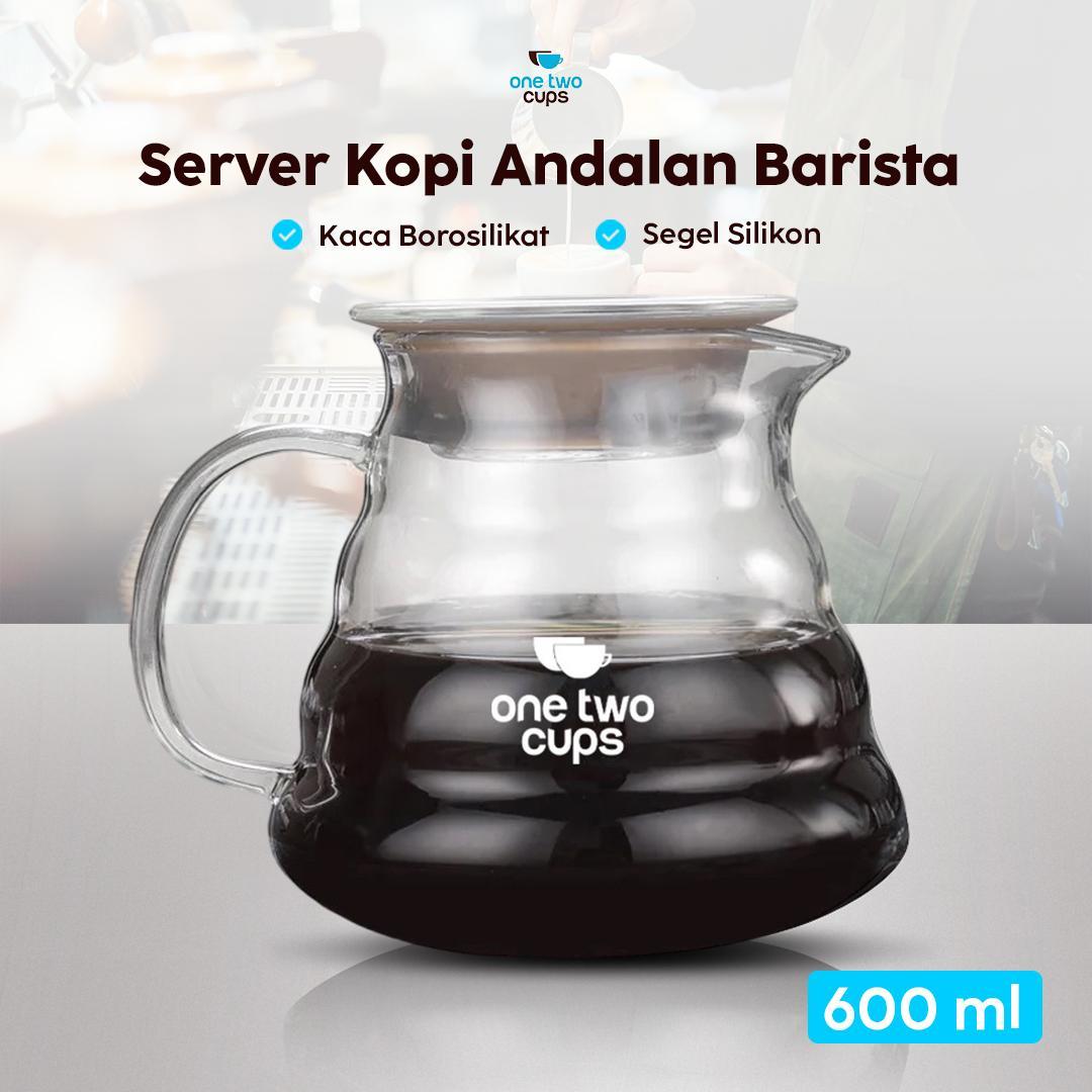 One Two Cups Coffee Server V60 Drip Pour Over Borosilicate Glass - SE101