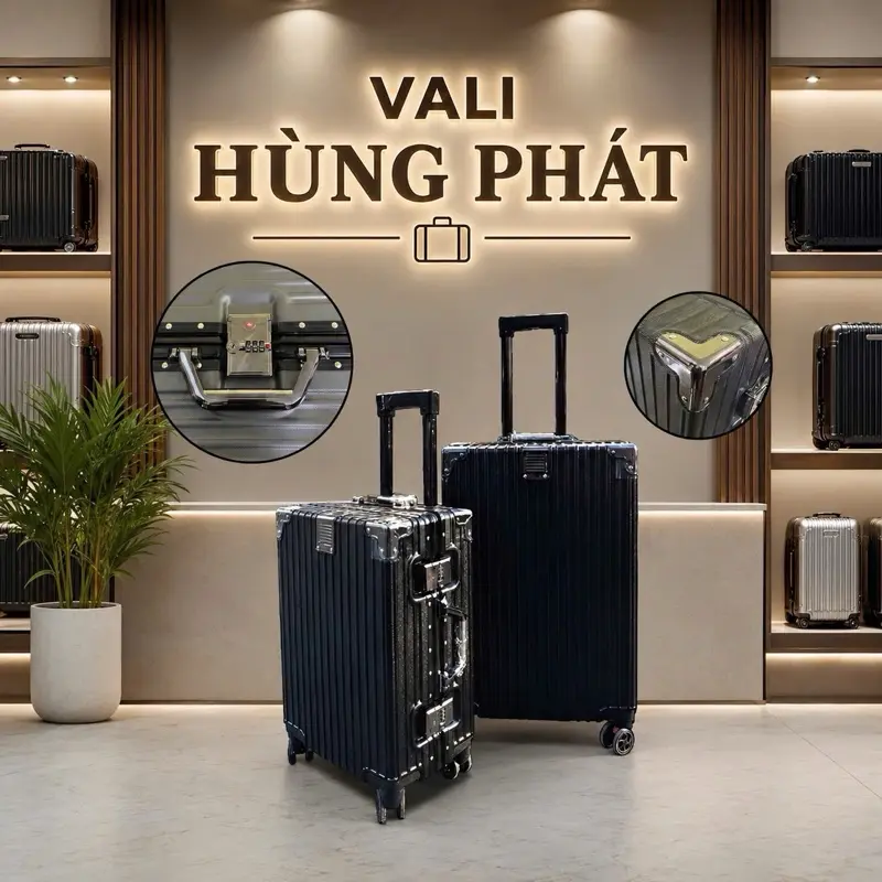 Vali Hùng Phát -Vali khung nhôm khóa sập bảo hành 5 năm(tặng túi đựng giày) - 1