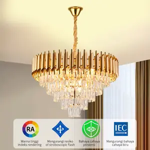 Lampu Krystalisasi Mewah Lampu Restoran Minimalis Modern Lampu Suspend Lampu emas  Lampu Ruang Tamu Lampu Kamar Tidur di Villa Hotel pencahayaan indoor