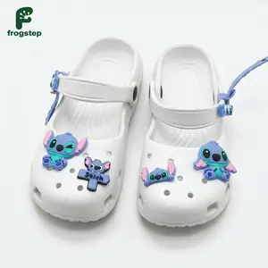 Frogstep Jibbitz Crocs Stitch Aksesoris Sandal Karet Karakter Lucu Pin Sandal Clog Tali Terbaru
