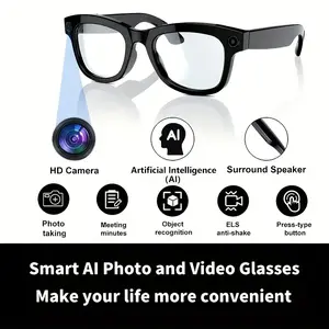 Kacamata pintar AI dengan kamera, terjemahan multi-bahasa AI, lensa fotokromik, panggilan Bluetooth, dan pemutaran musik—cocok untuk aktivitas luar ruangan, perjalanan, dan mencatat rapat, untuk pria dan wanita, kacamata yang dapat dipakai.