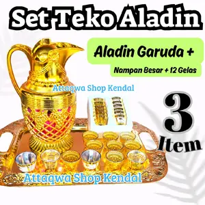 Set Teko Aladin Arab Sultan 3 Item (Teko+ Nampan+ Gelas Arab)