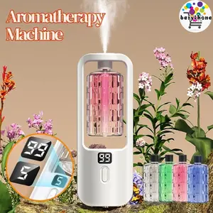 Diffuser Yang Dapat Diisi Ulang / 5 Mode Dilengkapi Dengan Tampilan Digital Cerdas Pelembab / Diffuser Aromaterapi 50ML / Penyemprot Otomatis Aromaterapi Yang Dipasang Di Dinding Kamar Mandi / Pelembab Yang Dipasang Di Dinding