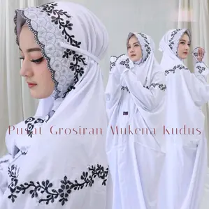 MUKENA LANGSUNGAN MUKENA LAJURAN INAYA ADEM BORDIR BUNGA Hitam