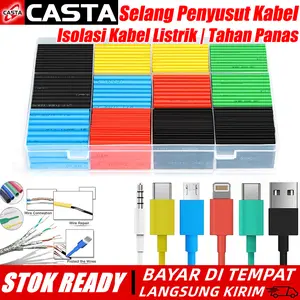 CASTA Selang Penyusut Kabel 164/328/530PCS Heat Shrink Tube Bahan Polyolefin Warna Warni Tahan Api & Korosi Isolasi Listrik Aman Serbaguna untuk Perbaikan Kabel Sambungan Solder Otomotif Elektronik