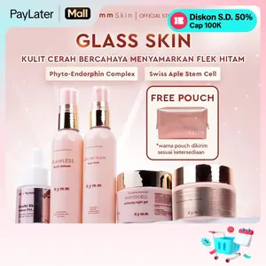 [Free Pouch] KYMM SKIN Glass Skin Package with DNA Salmon [Phyto Face Wash 60ml, Face Mist 60ml, Day Cream 10g, Night Cream 10g, dan DNA Salmon Serum 10ml] | Phytocell, Apple Stem Cell, Arbutin | Mencerahkan Wajah Glowing Anti Aging Flek Noda Hitam