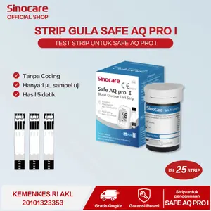 Sinocare Safe AQ Pro I Strip Alat Cek Gula Darah (25 Strip) only strip