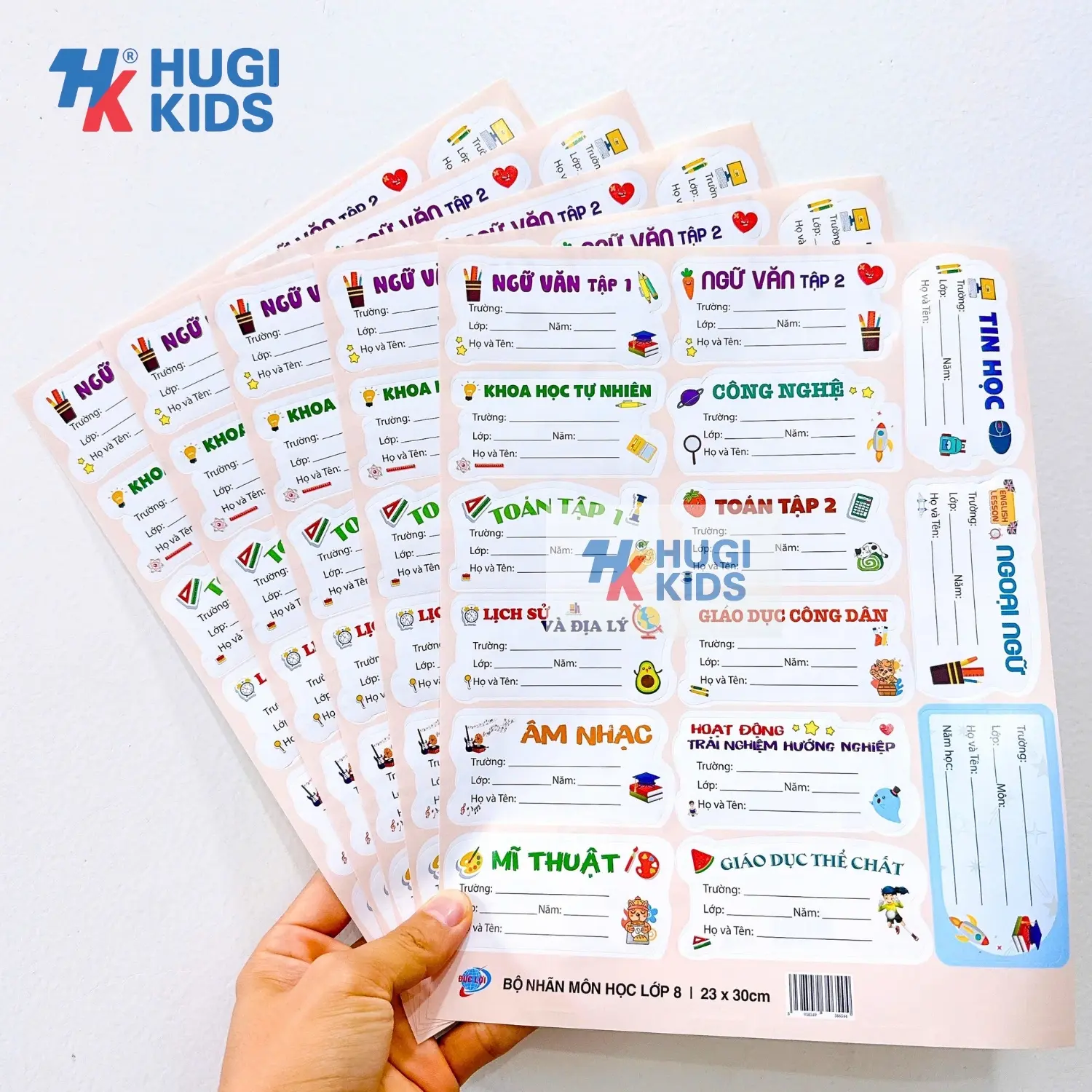 Nhãn Tên & Nhãn Môn Học 2026 – Có Sẵn Keo Dán, Tiện Lợi Cho Học Sinh